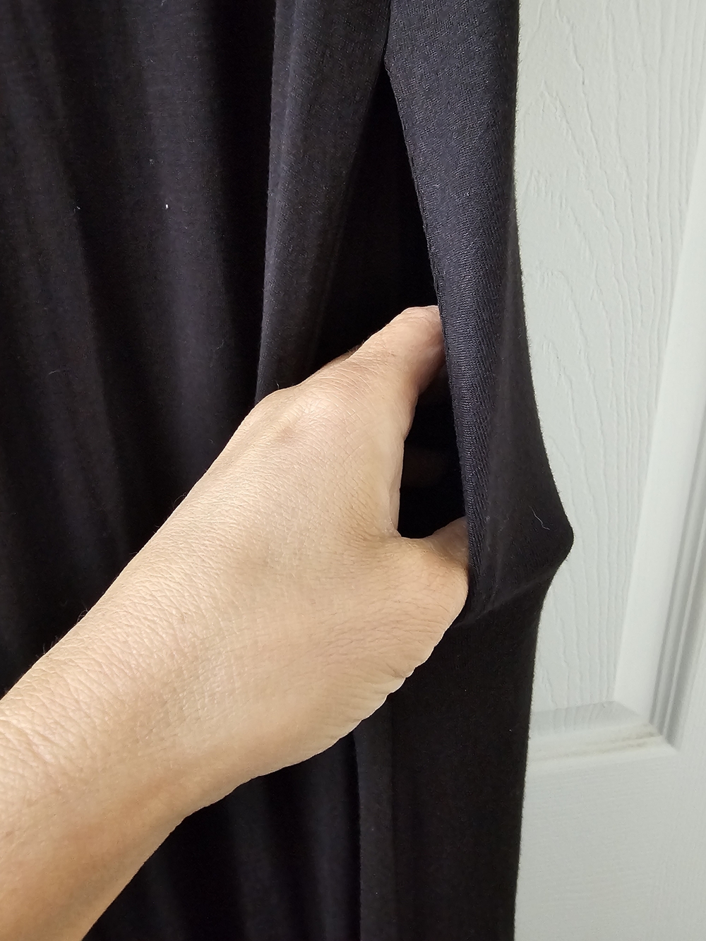 Black Maxi Slip Dress with V-Neck and Adjustable Spaghetti Straps - Picture 5 of 8